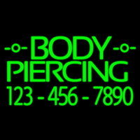 Green Body Piercing With Phone Number Enseigne Néon