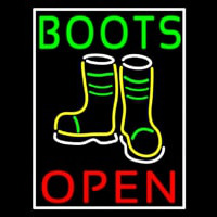 Green Boots With Logo Open Enseigne Néon