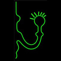 Green Chandelier Logo Enseigne Néon
