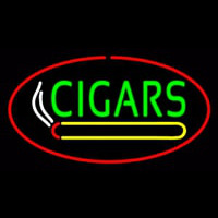 Green Cigars Logo Red Oval Enseigne Néon