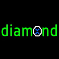 Green Diamond Logo Enseigne Néon