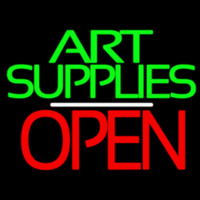 Green Double Stroke Art Supplies With Open 1 Enseigne Néon
