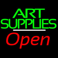 Green Double Stroke Art Supplies With Open 2 Enseigne Néon