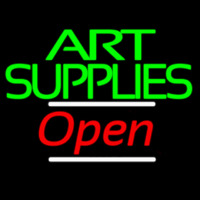 Green Double Stroke Art Supplies With Open 3 Enseigne Néon