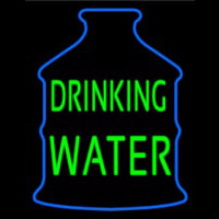 Green Drinking Water Logo Enseigne Néon