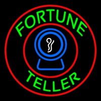 Green Fortune Teller With Logo Enseigne Néon