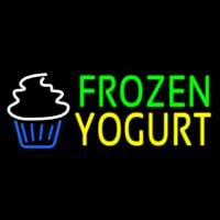 Green Frozen Yogurt Yellow Logo Enseigne Néon