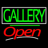 Green Gallery Block With Open 3 Enseigne Néon