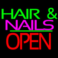 Green Hair And Nails Pink Block Open Enseigne Néon