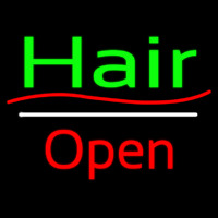 Green Hair Open White Line Enseigne Néon