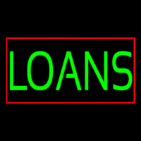 Green Loans With Red Border Enseigne Néon