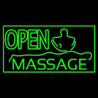 Green Open Massage Enseigne Néon