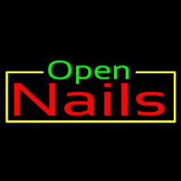 Green Open Nails Enseigne Néon