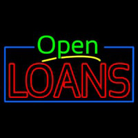Green Open Red Double Stroke Loans Enseigne Néon
