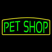 Green Pet Shop Yellow Border Enseigne Néon