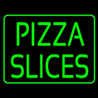 Green Pizza Slices Enseigne Néon