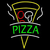 Green Pizza With Logo Enseigne Néon