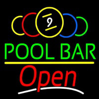 Green Pool Bar Open Enseigne Néon