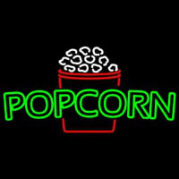 Green Pop Corn Logo Enseigne Néon