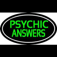 Green Psychic Answers White Border Enseigne Néon