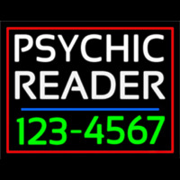 Green Psychic Reader With Phone Number Enseigne Néon
