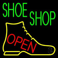 Green Shoe Shop Open Enseigne Néon