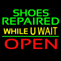 Green Shoes Repaired Yellow While You Wait Open Enseigne Néon