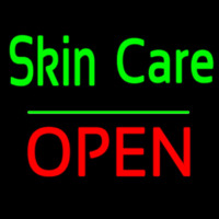 Green Skin Care Block Open Enseigne Néon