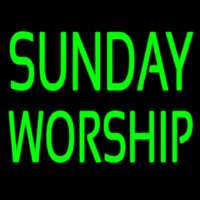 Green Sunday Worship Enseigne Néon