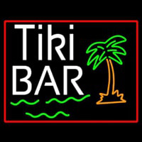 Green Tiki Bar With Palm Tree Enseigne Néon
