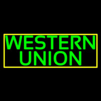 Green Western Union With Green Border Enseigne Néon
