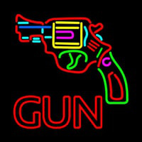 Gun Logo Enseigne Néon