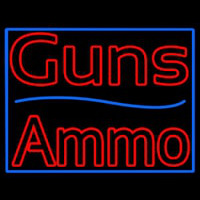 Guns Blue Line Ammo Enseigne Néon