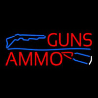 Guns Blue Line Ammo Enseigne Néon