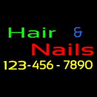Hair And Nails With Number Enseigne Néon