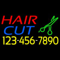 Hair Cut With Number And Scissor Enseigne Néon