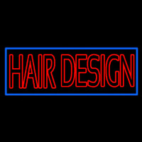 Hair Design With Blue Border Enseigne Néon