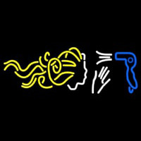Hair Dryer Logo Enseigne Néon