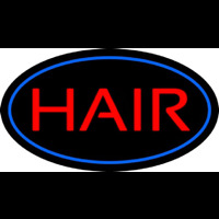 Hair Oval Blue Enseigne Néon