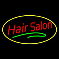 Hair Salon Oval Red Enseigne Néon