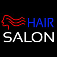 Hair Salon With Girl Logo Enseigne Néon