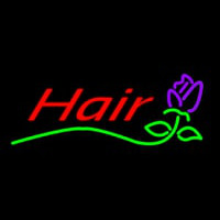 Hair With Flower Logo Enseigne Néon