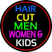 Haircut Men Women And Kids Enseigne Néon