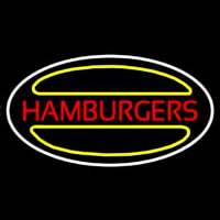 Hamburgers Logo Oval Enseigne Néon
