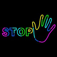 Hand With Stop Enseigne Néon