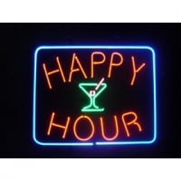 Happy Hour Cocktails Enseigne Néon