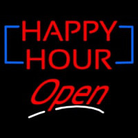 Happy Hour Cursive Open Enseigne Néon