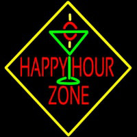 Happy Hour Zone With Martini Glass Enseigne Néon
