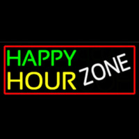 Happy Hour Zone With Red Border Enseigne Néon