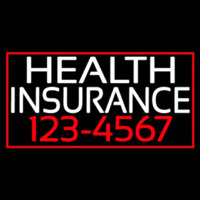 Health Insurance With Phone Number And Red Border Enseigne Néon